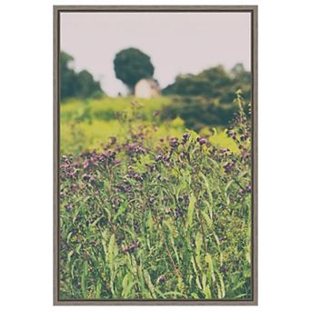 Roadside Flowers By Aledanda Framed Canvas Wall Art Print