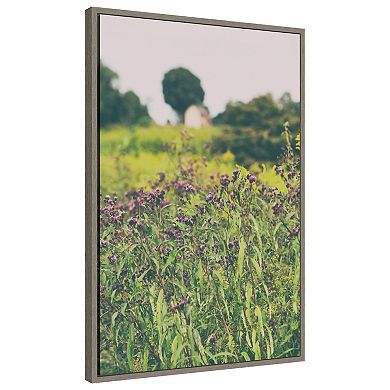 Roadside Flowers By Aledanda Framed Canvas Wall Art Print