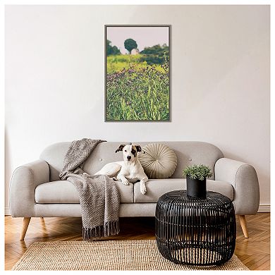 Roadside Flowers By Aledanda Framed Canvas Wall Art Print