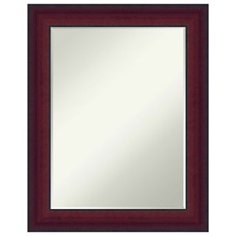 Canterbury Cherry Petite Bevel Wood Bathroom Wall Mirror - Glass Size 18 X 24