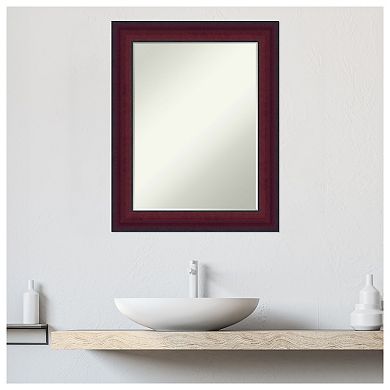 Canterbury Cherry Petite Bevel Wood Bathroom Wall Mirror - Glass Size 18 X 24