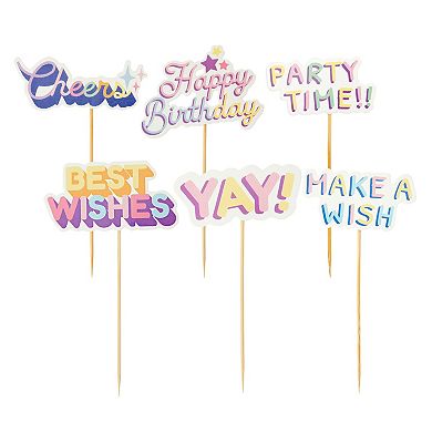 99 Piece Rainbow Party Decorations Set with Balloons, Cake Toppers, Banner