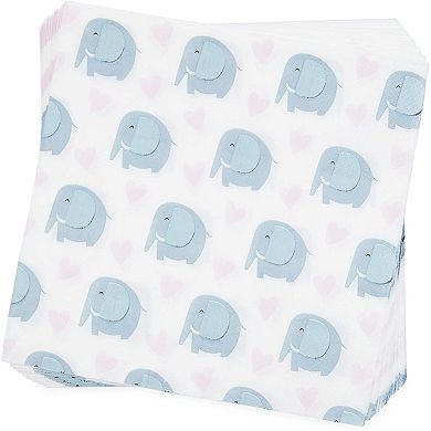 24x Elephant Baby Shower Decorations For Boy Plates And Tableware Party Supplies