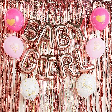 Girl Rose Gold Balloons, Baby Shower Party Decorations (16 In, 44 Pieces)