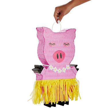 Tropical Pig Pinata, Luau And Hawaiian-theme Party, 16.5x10x3 In