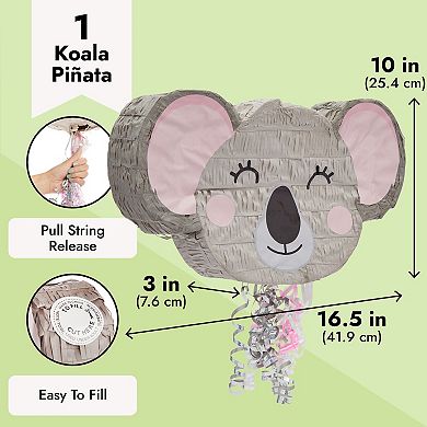 Small Pull String Koala Pinata For Jungle Animal Birthday Party, 16.5 X ...