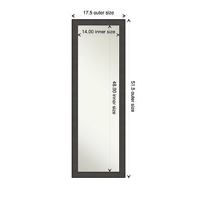 Blaine Light Pewter Narrow Non-beveled On The Door Mirror Full Length Mirror