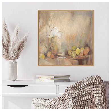 Still Life With Fruit In Study By Tim O'toole Framed Canvas Wall Art Print