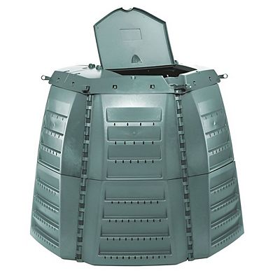 267 Gallon Outdoor Compost Bin with Dual Lids and Front Access Doors for Yard Waste, Green, 50 in.