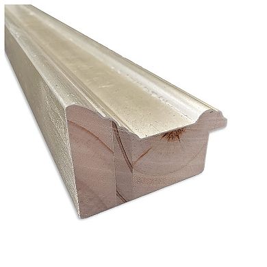 Mezzo Silver Petite Bevel Wood Bathroom Wall Mirror - Glass Size 18 X 24