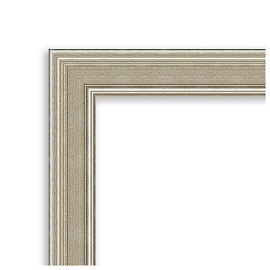 Mezzo Silver Petite Bevel Wood Bathroom Wall Mirror - Glass Size 18 X 24