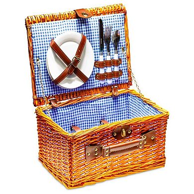 Lexi Home Outdoor Wicker Picnic Basket