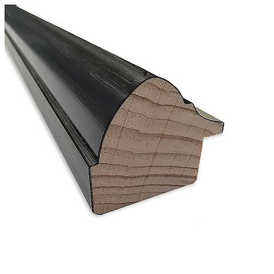 Theo Black Silver Wood Non Beveled Full Length Floor Leaner Mirror