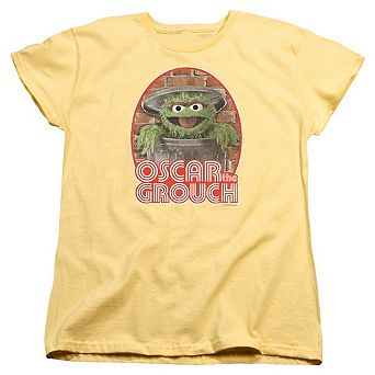 Sesame Street Oscar Iron On Short Sleeve Womens Tee