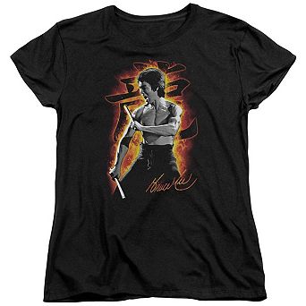 Bruce Lee Dragon Fire Short Sleeve Womens Tee
