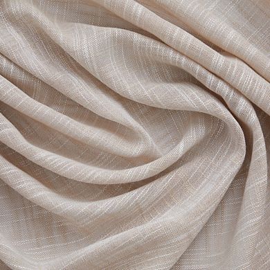 HLC.me Madison Faux Linen Textured Semi Sheer Privacy Light Filtering Grommet Curtain Panels, Pair