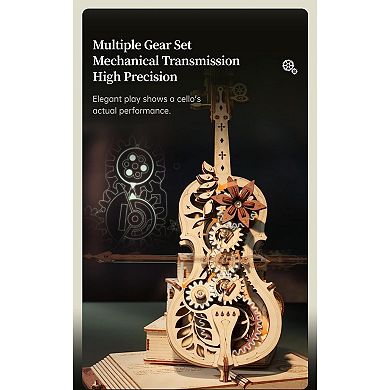 Diy 3d Music Box Puzzle Magic Cello 199pcs