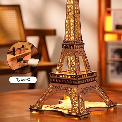 Diy 3d Puzzle Night Of Eiffel Tower 164pcs
