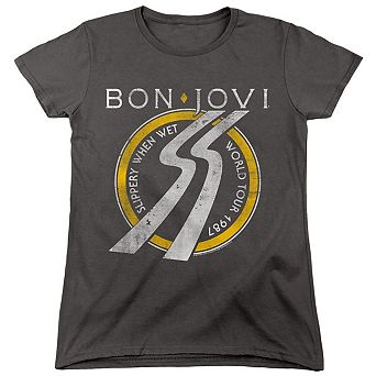 Bon Jovi Slippery When Wet World Tour Short Sleeve Women´s Tee