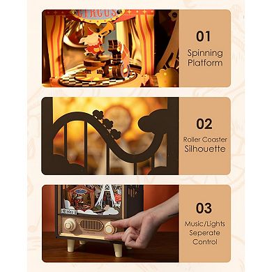 Diy 3d Music Box Puzzle Sunset Carnie 174pcs