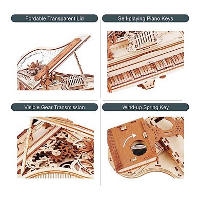 Diy 3d Music Box Puzzle Magic Piano 223pcs