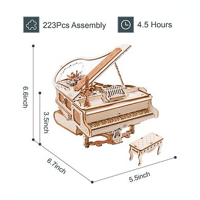 Diy 3d Music Box Puzzle Magic Piano 223pcs