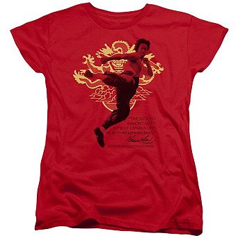 Bruce Lee Immortal Dragon Short Sleeve Womens Tee