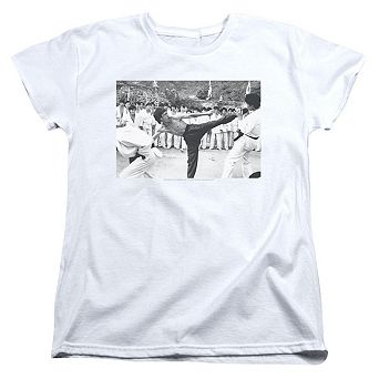 Bruce Lee Kick To The Head Short Sleeve Womens Tee