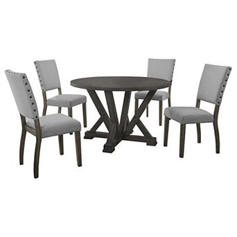 Best Master Furniture Anna 5 pc Solid Wood Round Dinette Set