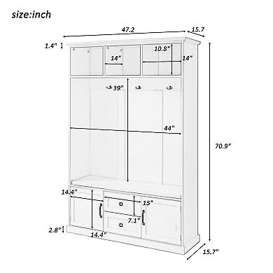 Merax Hall Tree With Storage Bench