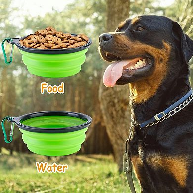 Silicone Collapsible Dog Bowls Bpa-free Set Of 4