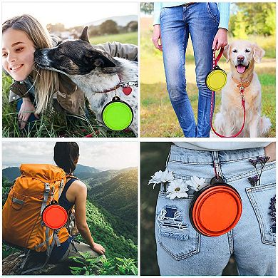 Silicone Collapsible Dog Bowls Bpa-free Set Of 4