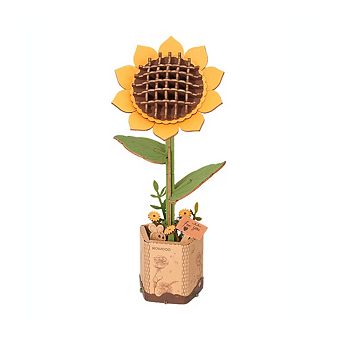 Diy 3d Wood Puzzle Sunflower 86 pc