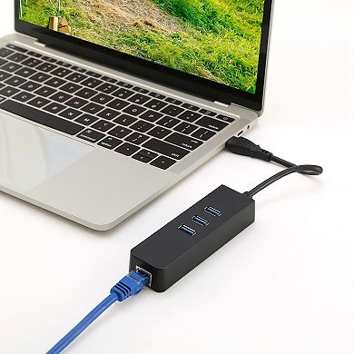 3-port Usb 3.0 Hub With Gigabit Ethernet Adapter