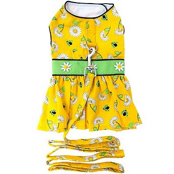 Doggie Design Ladybugs And Daisies Dog Dress With Matching Leash