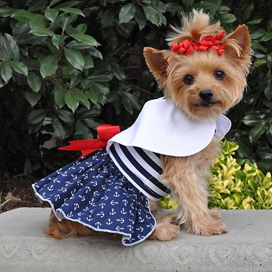 Doggie Design Nautical Dog Dress With Matching Leash