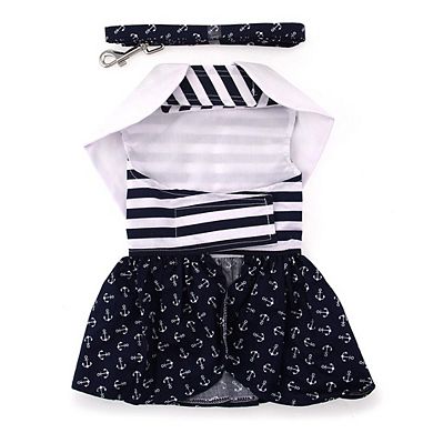 Doggie Design Nautical Dog Dress With Matching Leash