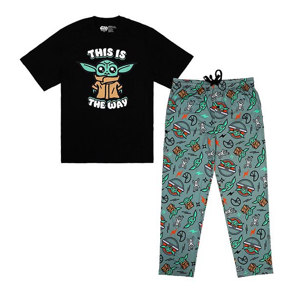 Men's The Mandalorian Grogu Pajama Top & Pajama Bottom Set