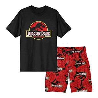 Men's Jurassic Park Logo Pajama Top & Pajama Bottom Set