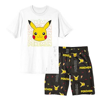 Men's Pokémon Pikachu Big Face Pajama Top & Pajama Bottom Set