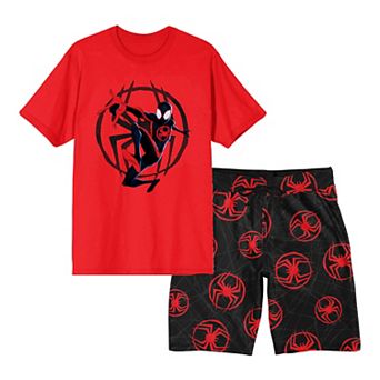 Men's Spider-Man Pajama Top & Pajama Bottom Set