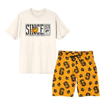 Men's Garfield University Pajama Top & Pajama Bottom Set