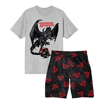 Men's Dungeons & Dragons 2 pc Pajama Top & Pajama Shorts Set