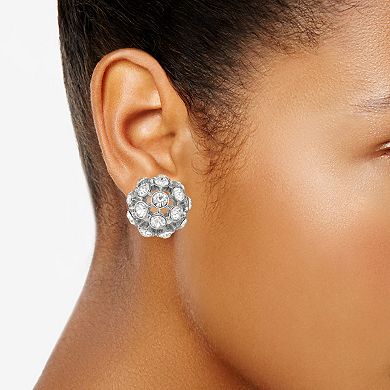 Simply Vera Vera Wang Silver Tone Crystal Dome Statement Stud Earrings