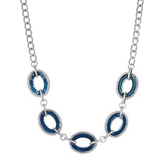 1928 Enamel Oval Station Collar Necklace