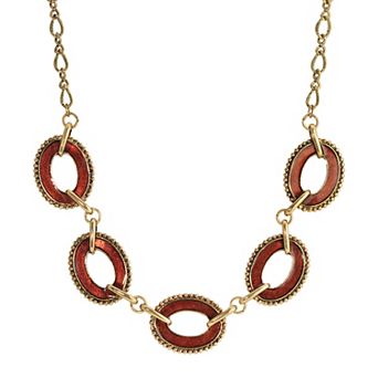 1928 Enamel Oval Station Collar Necklace