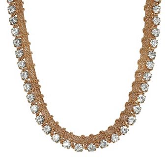1928 Gold Tone Crystal Necklace