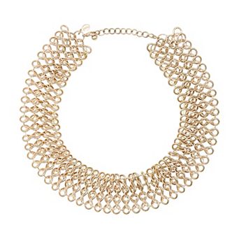 1928 Gold Tone Chain Collar Necklace