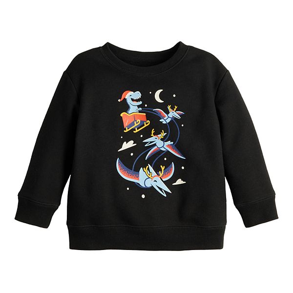 Baby & Toddler Boy Jumping Beans® Fleece Holiday Graphic Sweatshirt - Dinos Sleigh Ride (12 MONTHS)