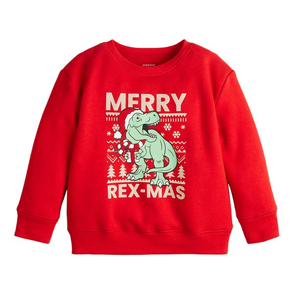 Baby & Toddler Boy Jumping Beans® Fleece Holiday Graphic Sweatshirt - Merry Trex (12 MONTHS)